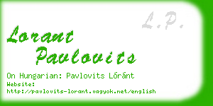 lorant pavlovits business card
